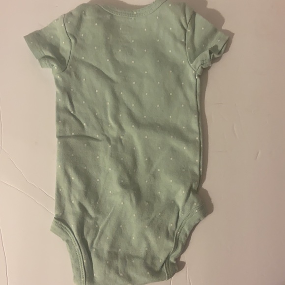 green and white polkadots flowers bird Carter’s onesie size 3 months - Picture 5 of 5